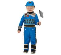 Smiffys Toddler Racing Car Driver Costume, Blue (Size T2)