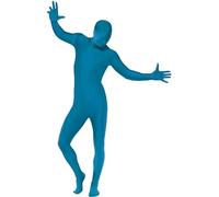 Smiffys Traje ajustado al cuerpo, azul, con bolso canguro, bragueta invisible y abertura bajo la barbilla