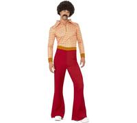 Smiffys Traje de Auténtico Chico de los 70, con Top y Pantalones de Talle Alto