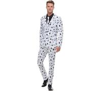 Smiffys Traje de bicho, Blanco, con chaqueta, pantalones & corbata