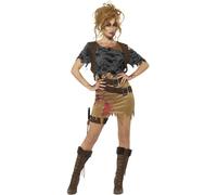 Smiffys Traje de Cazadora de Zombis, Marrón, de con Detalles Personalizados y Accesorios Auténticos, para Mujeres, Adulto, Aficionados de Cosplay, Celebradores de Halloween