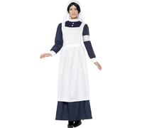 Smiffys Traje de Gran Enfermera de Guerra, Con Vestido y Diadema Halloween, Carnaval