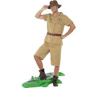 Smiffys Safari Man Costume, Brown (Size L)