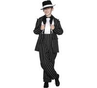 Smiffys Traje de los 40, Negro, con chaqueta, pantalones y tirantes