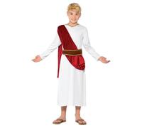Smiffys Traje de Romano, blanca, con Hábito, Cinturón y Diadema Halloween, Carnaval