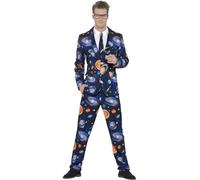 Smiffys Traje espacial, Azul, con chaqueta, pantalón y corbata
