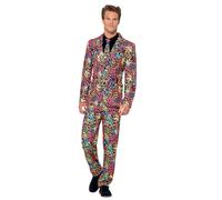 Smiffy's Traje fluorescente Multicolor con chaqueta, pantalón y corbata – Halloween Carnaval