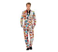 Smiffys Comic Strip Suit, Red & White (Size L)