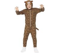 Smiffy's Disfraz Tigre – Todo en uno con capucha, marrón, Talla M