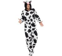 Smiffys Traje Vaca, Todo en Uno con Capucha Halloween, Carnaval