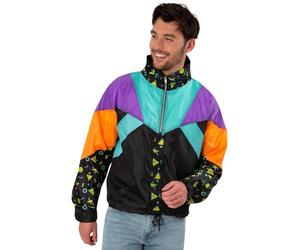 Smiffy's Unisex 80s Windbreaker Jacket Chaqueta cortavientos unisex de los años 80 Unisex adulto (Pack de 1)