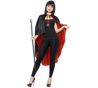 Smiffys Vampire Kit, with Reversible Cape, Black