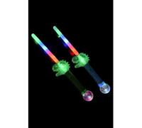 Smiffys Varita de dinosaurio con luz LED, Pilas incluidas, 38 cm Halloween