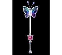 Smiffys Varita de mariposa, plateada, con luz, multifunción, 40cm / 16in Halloween