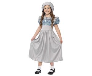 Smiffys Victorian School Girl Costume, Grey (Size M)