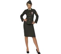 Smiffys Wartime Officer Costume, Green (Size X2)