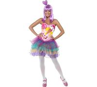 Smiffys Women's Candy Queen Costume, Latex Bodice with Dress