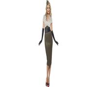 Smiffys WW2 Army Pin Up Spice Darling Costume, Green (Size S)