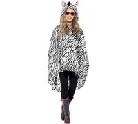 Smiffy's Poncho de fiesta de la Cebra – con bolsa con asas – Halloween