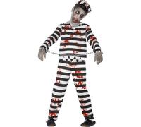Smiffys Zombie Convict Costume, Black & White (Size L)