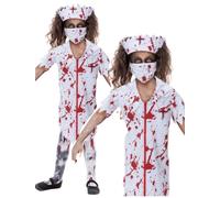 Smiffys Zombie Enfermera Disfraz Halloween Niñas Conjunto Completo Poliéster