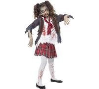 Smiffys Zombie School Girl Costume, Grey (Size T)