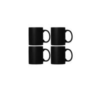 Smilatte M010 Matte Black Porcelain Coffee Mugs, 12 Oz Classic Ceramic Cup With Handle For Latte Cappuccino Tea, Set Of 4