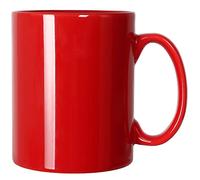Smilatte Taza de café de cerámica extra grande de 20 onzas, taza de té clásica de porcelana M017 con asa para oficina y hogar, color rojo
