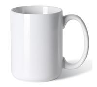 Smilatte Taza de café de porcelana de 16 onzas, taza clásica de cerámica en blanco con asa grande para té, café con leche, capuchino, blanco