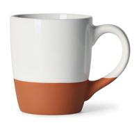 Smilatte Taza de café grande de 20 onzas, bonita taza de té de cerámica con asa grande para papá, hombres y mujeres, estilo único para cualquier cocina, color blanco y marrón
