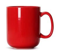 Smilatte Taza de café grande de 20 oz, M016 Taza de cerámica lisa con asa para papá y hombre, roja
