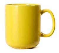 Smilatte Taza de café grande de 20 oz, M016 Taza de té grande de cerámica lisa Boss con asa para hombres papá, amarillo