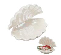 Smilbaley Joyero Concha Marina, Caja De Joyería De Concha Marina, Bandeja De Joyería Estilo Océano, Forma Única, Para Guardar Joyas, Decoración, Regalos(Blanco)