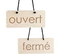 Smile BB- Panneau Ouvert Fermé pour Magasins, Entreprises, Restaurants, Panneau en Bois Ouvert Fermé