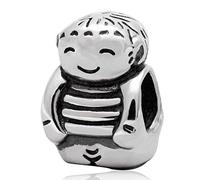 Smile Boy - Abalorio para pulsera Pandora, plata de ley 925, diseño de niño niño
