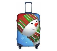 Smile Gaze - Funda protectora para maleta, diseño de muñeco de nieve, elástica, lavable, antiarañazos, ajuste de 45,7 a 81,3 cm, White, L
