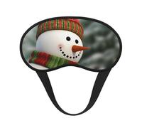 Smile Gaze - Máscara de dormir con diseño de muñeco de nieve, suave y cómoda, con correa ajustable, opaca, para mujeres, niñas, hombres, viajes, yoga, siesta, trabajo