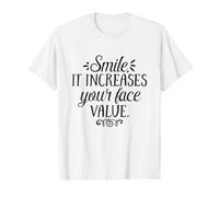 Smile It Increases Your Face Value - Cita inspiradora Camiseta gráfica económica