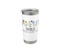 Smile Jesus Loves You I'm Trying Christian Bible Verse Faith Vaso térmico de acero inoxidable de doble pared