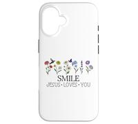 Smile Jesus Loves You Sign,Christian Faith God Bible Verse Carcasa para iPhone 16