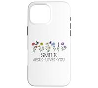 Smile Jesus Loves You Sign,Christian Faith God Bible Verse Carcasa para iPhone 16 Pro MAX