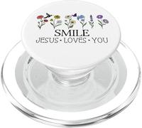 Smile Jesus Loves You Sign,Christian Faith God Bible Verse PopSockets PopGrip para MagSafe