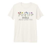 Smile Jesus Loves You Women Christian Bible Verse Scripture Camiseta Premium