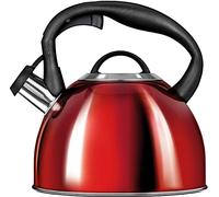 Smile MCN13/C1 Hervidor Inducción, Tetera con Silbato, Todo Tipo de Cocinas, 3 L, Acero Inoxidable, Mango Tacto Frío, Roja