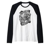 Smile Now Cry Later Arte Chicano Tatuaje Cholo Clown Camiseta Manga Raglan