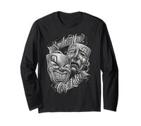 Smile Now Cry Later Arte Chicano Tatuaje Cholo Clown Manga Larga