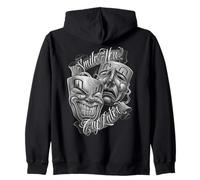 Smile Now Cry Later Arte Chicano Tatuaje Cholo Clown Sudadera con Capucha