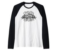 Smile Now Cry Later Chicano Art Tattoo Cholo Clown Chola Camiseta Manga Raglan