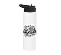 Smile Now CRY Later Chicano Art Tattoo Cholo Clown Chola Stainless Steel Insulated Water Bottle