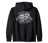 Smile Now Cry Later Chicano Art Tattoo Cholo Clown Chola Sudadera con Capucha